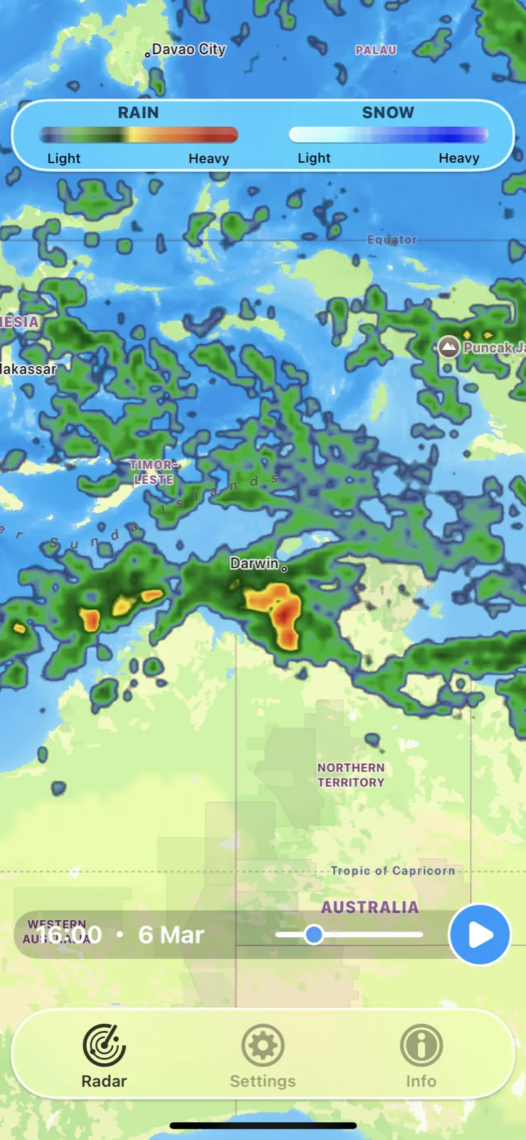 Rain Radar live rain map preview